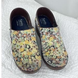 Sanita Danish Design Women's 39 (US 8.5-9) Multicolor Floral Print Fabric Clog